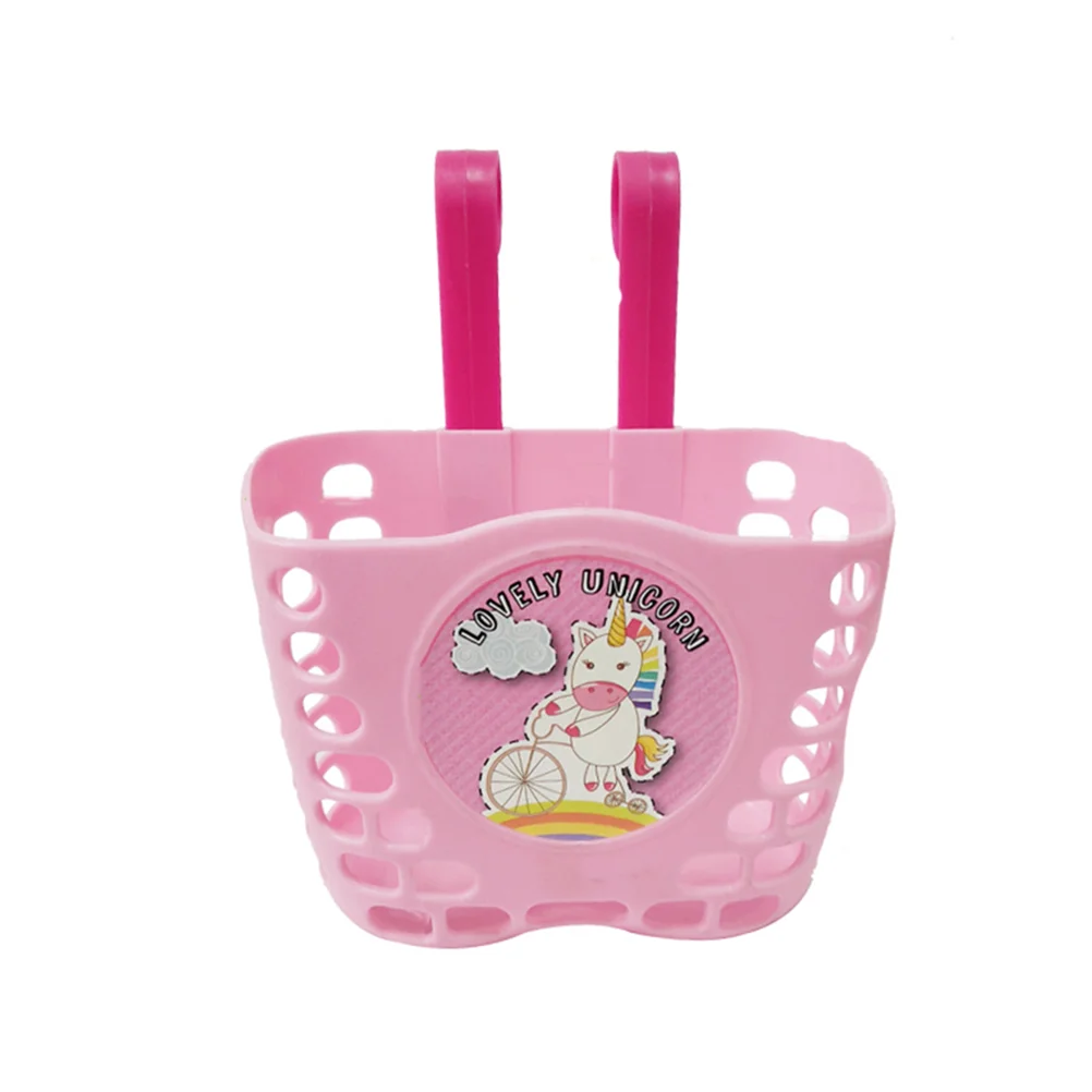

Scratch-resistant Bike Basket with Firm Hook Front Handlebar Carrier Storage Wear-resistant Cartoon Pattern Easy Installation