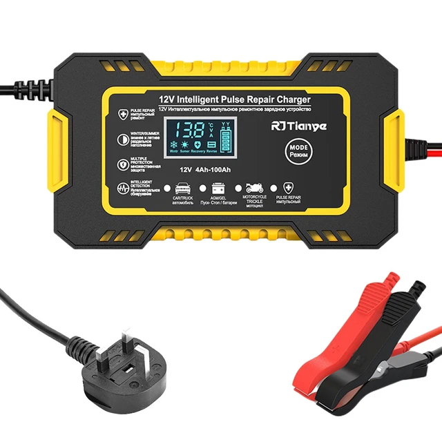 Caricabatteria per auto 12V 24V protezione multipla caricabatterie per  riparazione a impulsi intelligente schermo LCD Dsplay digitale per auto/camion/moto  - AliExpress