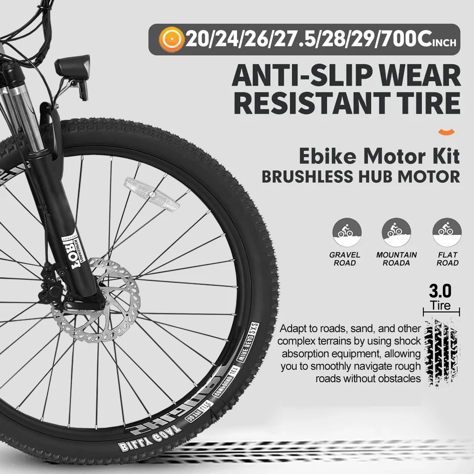 Kit De Conversion Vélo électrique 72V 3000W - Roue Moteur Arrière - Vitesse Jusqu'à 105 Km/h