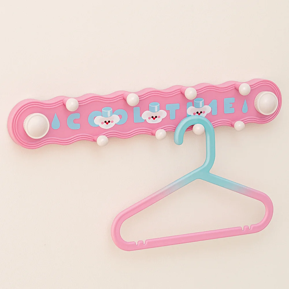 Wall Mounted Clothes Hanger Storage Hook Adjustable Detachable Suction Cup Drying Rack Space Saving Decorative