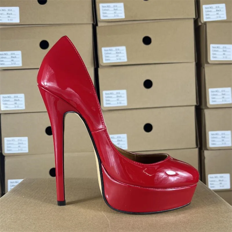 LLXF Zapatos de Mujer, tacones de aguja sexis de 16cm, Zapatos de