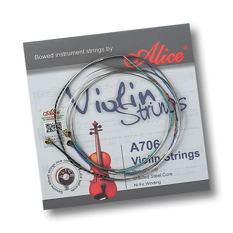 Alice Strings for Violin A706 Steel Core Alloy Windings for 1/8 1/4 1/2