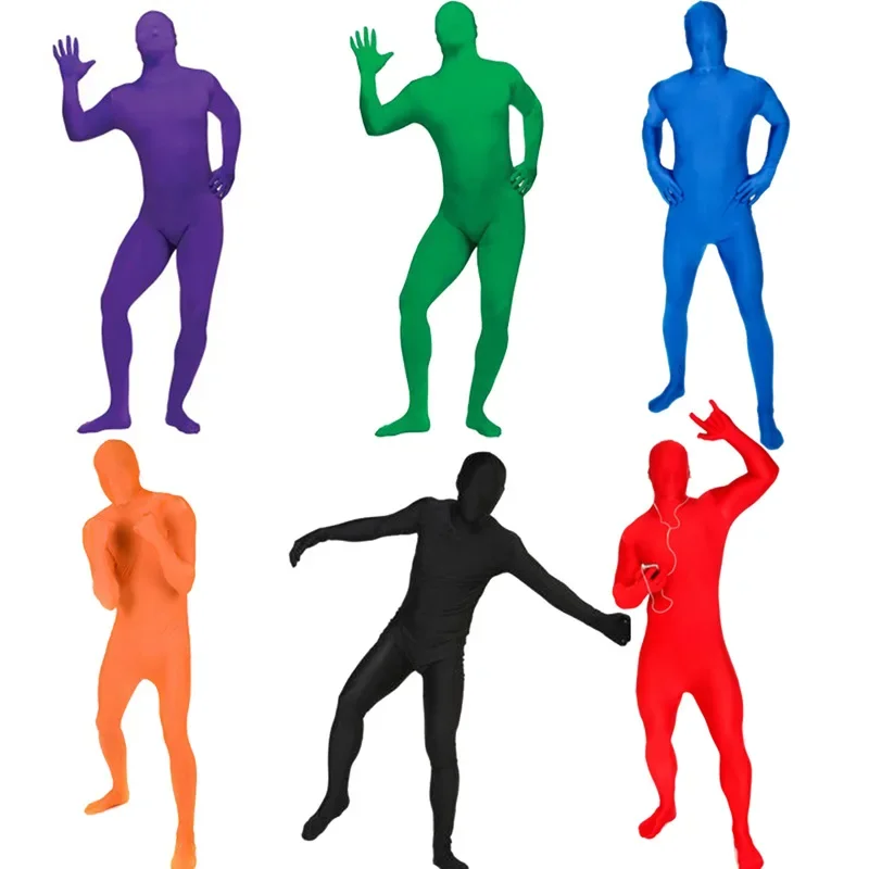 

New Full Body Many Colors Lycra Spandex Cosplay Adult Bodysuit Zentai Costumes Skin Suit Catsuit Halloween Costumes Black Red