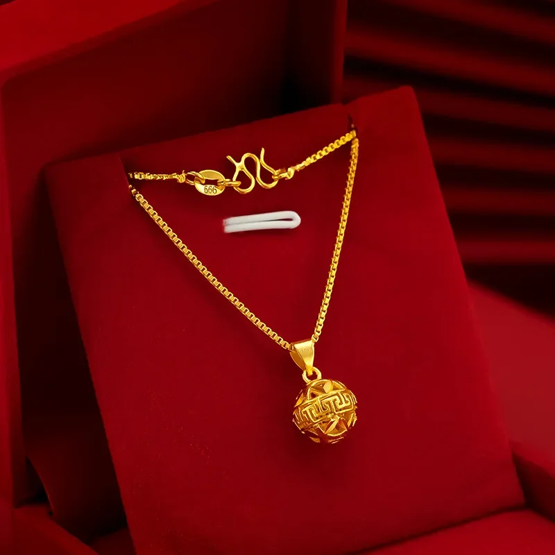 24K 9999 Real Gold Yellow Gold Small Hydrangea Pendant, Ideal for Jewelry Lovers