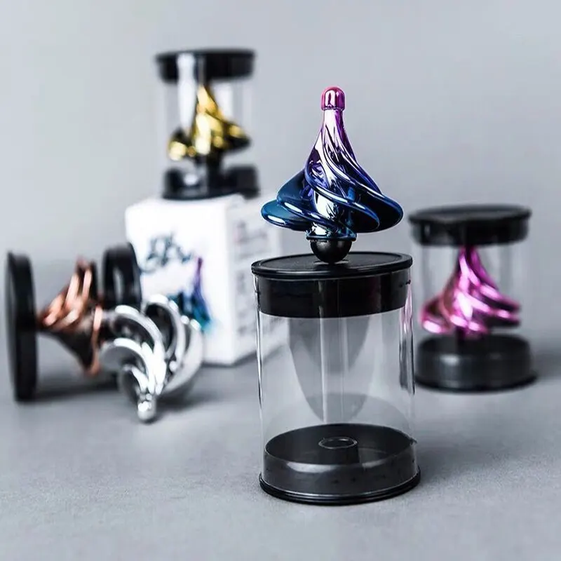 1pcs Toy Finger Gyro Toy Portable Fingertip Decompression Desktop Toy Wind Blowing Rotating Multicolor Gyro Children's Gift finger gyro toy