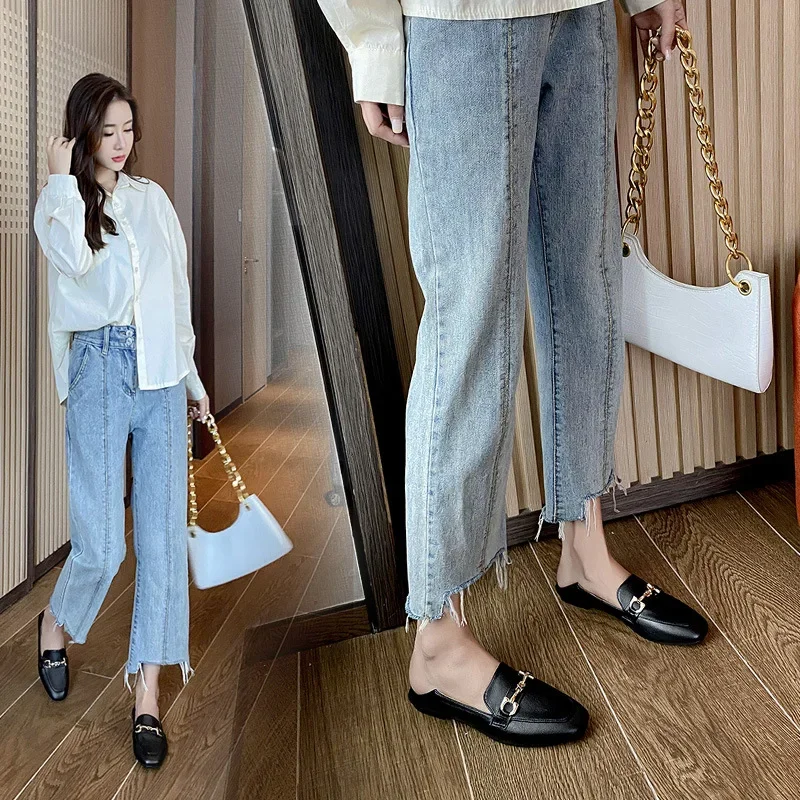 Spring Flat Non-slip British Style Casual Loafers Women Slippers