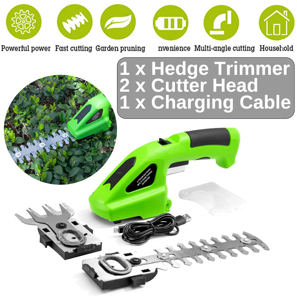 2 in 1 Cordless Electric Tree Trimmers Handheld Wireless Branch Cutter 3.6V 1300mAH USB Rechargeable for Lawn Yard Garden 2