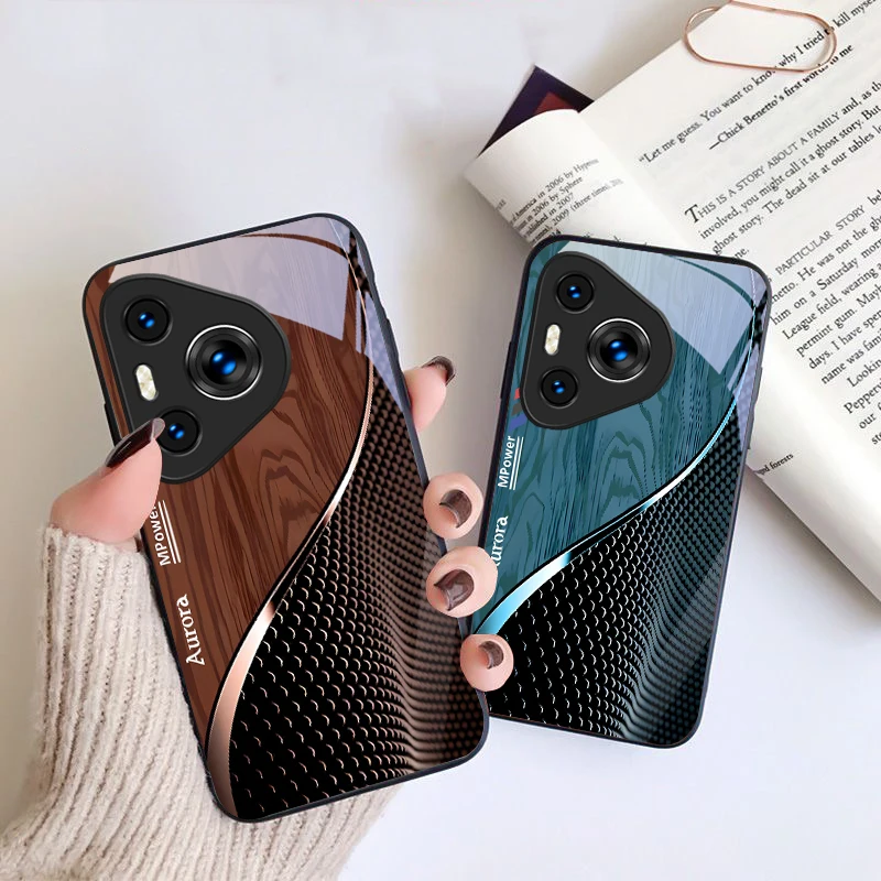 Creative Curve Green Black Glass Phone Case
