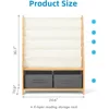 27.6" L x 11" W x 34" H Toddler Bookshelf Equipped with 4 Sling Book Shelf 2 Toy Organizer Shelves and Storage Boxes 6