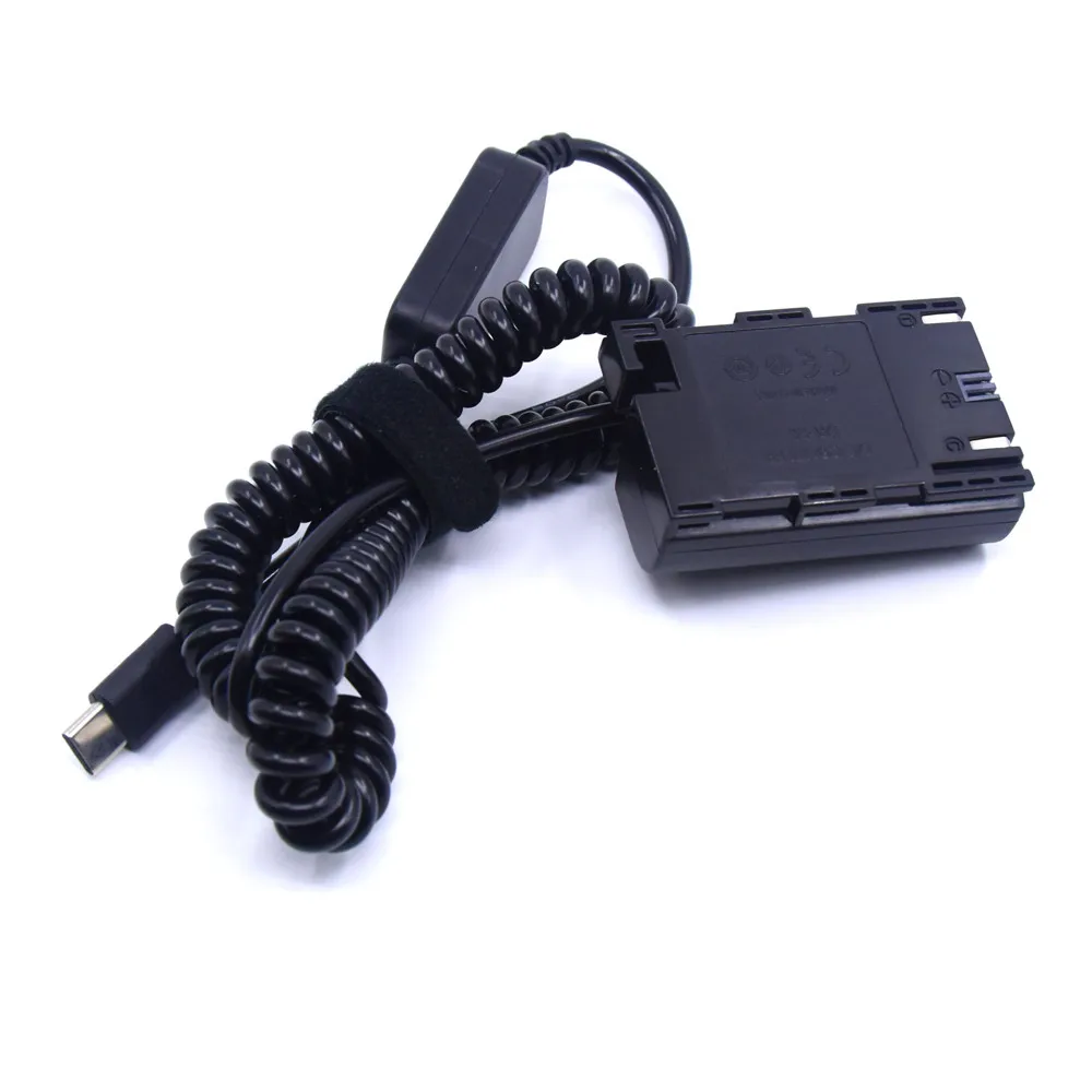 USB C To DC Coupler DR E6 LP E6N Dummy Battery Power Atapter For Canon EOS 5DII 5DS R 5D3 5D4 7D