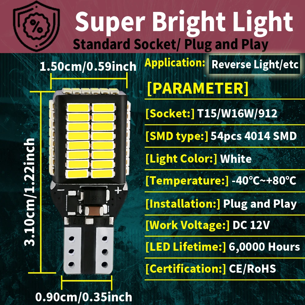 2pcs W16W T15 921 912 LED Canbus ������ ���� Audi 8U Q5 8R Q7 4L TT 8J A1 8X1 8XK A3 8P A4 B9 B8 �� �ڵ��� ��� ����