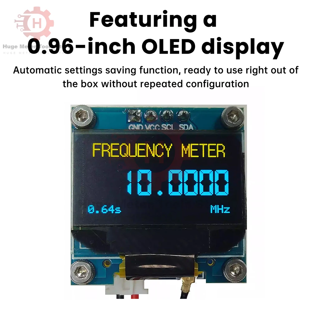 Modulo di visualizzazione della frequenza OLED DC 8-10V da 0,96 pollici Contatore di frequenza da 20 MHz-2,7 GHz con misuratore di frequenza del segnale digitale RF - immagine 2