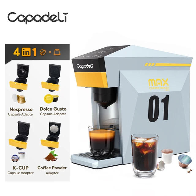 Max Capsule Coffee Machine Electric Automatic Espresso Maker Compatible with Nes*/DG/Ground Coffee/K cup Capsule Pods Christmas 1