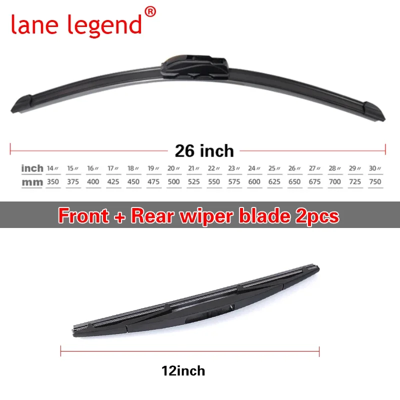 Car Windshield Wiper Blades For Toyota Aygo Peugeot 107 2005 2006 2007 2008 2009 2010 Front Rear Window For Citroen C1 MK1