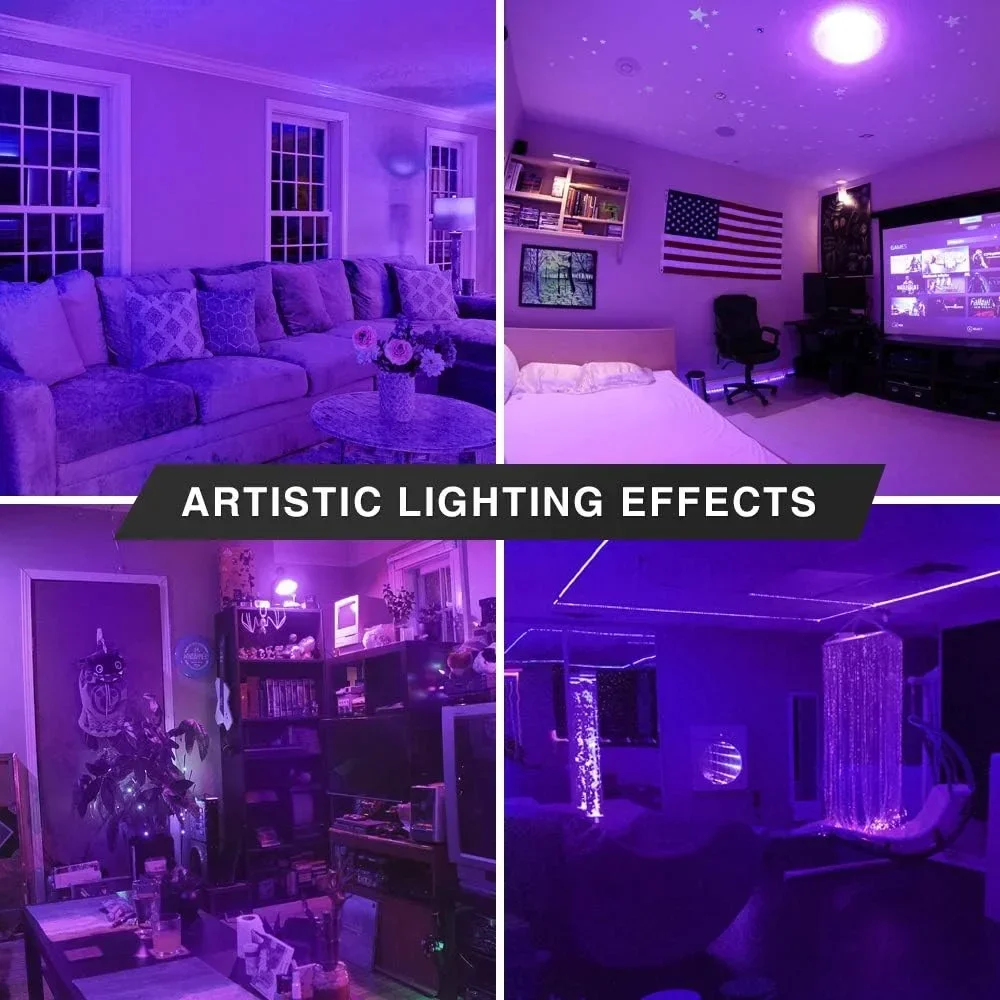 UV Black Light Led Bulbs E27 E26 85-265V 9W 395nm Ultraviolet Lamp Birthday Party Disco Bar Decoration Fluorescent Body Painting