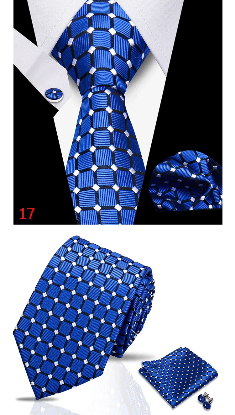 HUISHI 3-teiliges blaues Business-Herren-Krawatten-Set, handgefertigt, für Herren, formell, luxuriös, Hochzeit, hochwertiges Gravata-Anzug-Zubehör – Detail 20