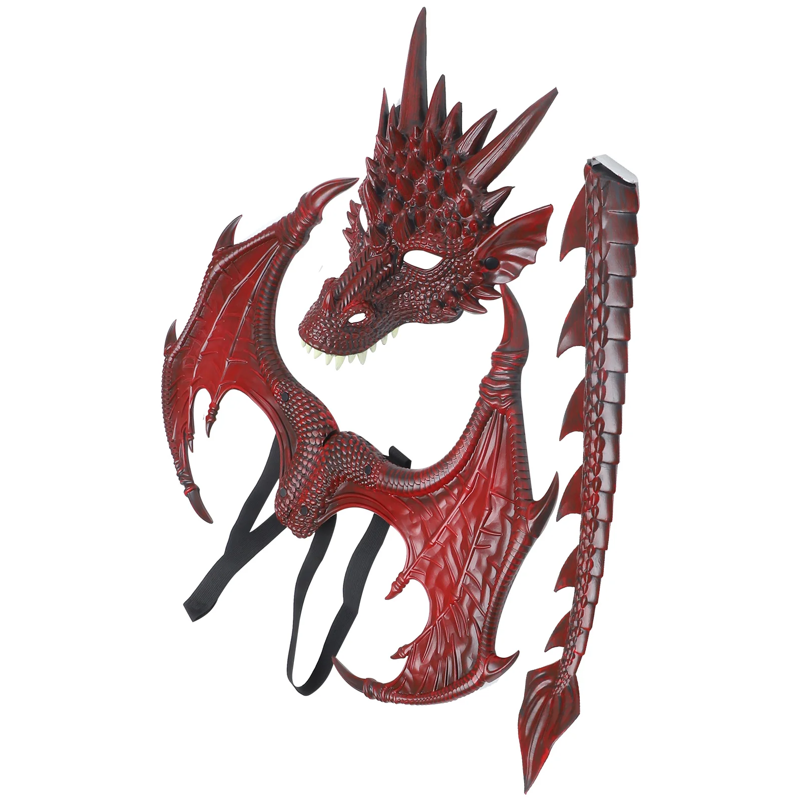 

1 Set Halloween Dragon Costume Kids Dragon Mask Wing Tail Halloween Dinosaur Cosplay Prop
