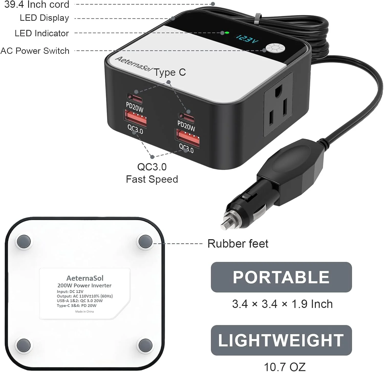 200W Car Power Inverter 6