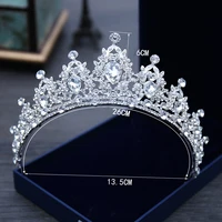 Wedding Hair Tiara Crystal Bridal Tiara Crown Silver Color Diadem Veil Tiaras Wedding Hair Accessories Headpieces Head Jewelry 2