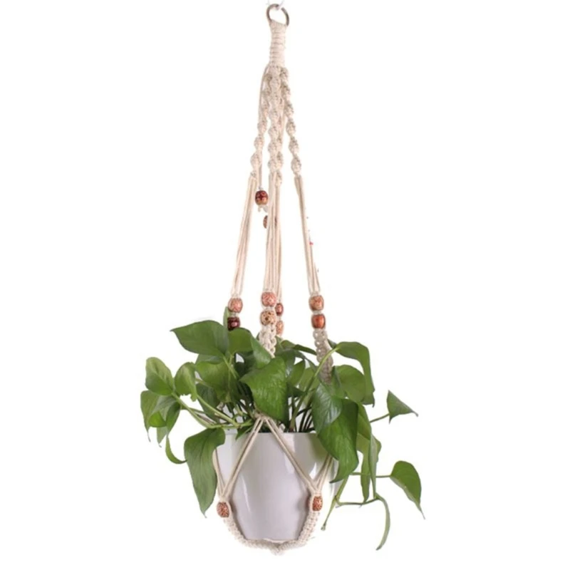 

Handwoven Cotton Hanging Planter Basket Girl Boys Bedroom Dormitory 45BE