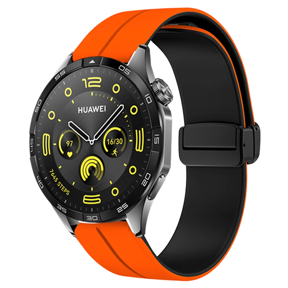 Magnetic Buckle Soft Silicone Wrist Band Bracelet, 22mm/20mm