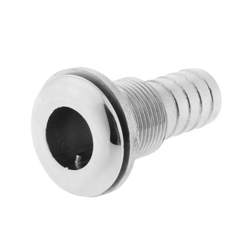 Boat Thru Hull Bilge Fitting 1'' 316 Stainless Steel 26mm Double Thread Drain Hose Joint Marine Kayak Pump Acceeories bilge sewage outlet hull drain outdoor sports universal marine drain tube fishing boat hole pipe plug kayak accessories