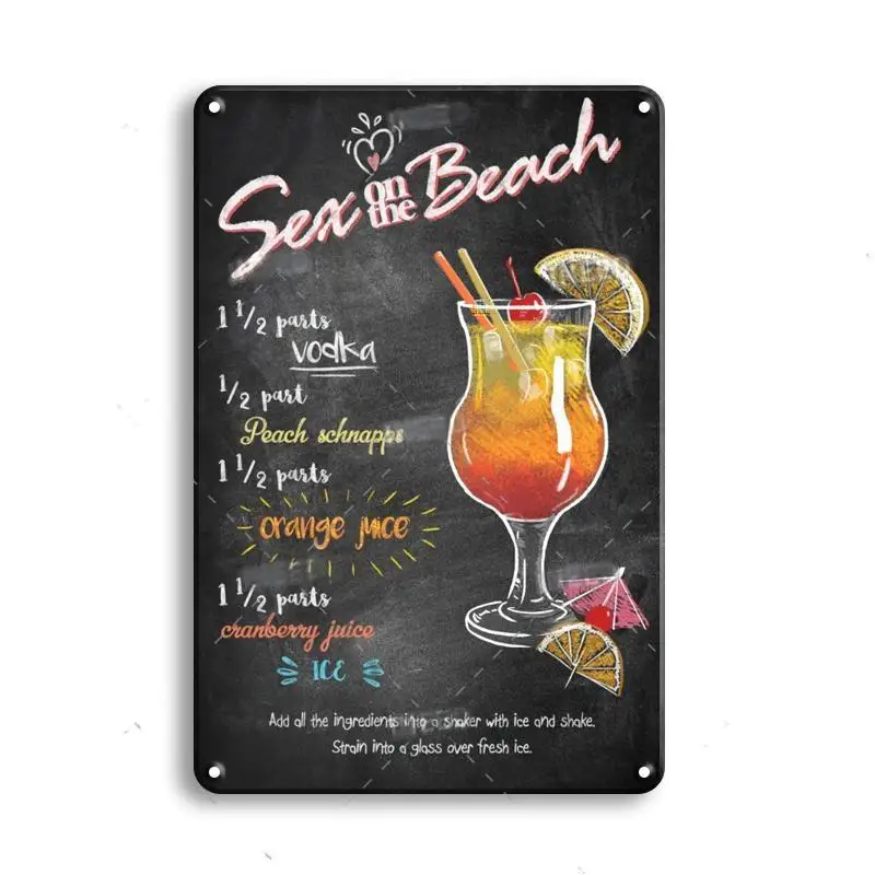 Description Picture 6 of itemVintage Metal Tin Sign Decorations Gin & Tonic Cocktail Plate Decorative Poster Plaque Bar Kitchen Home Wall Decor 8 X 12 Inch