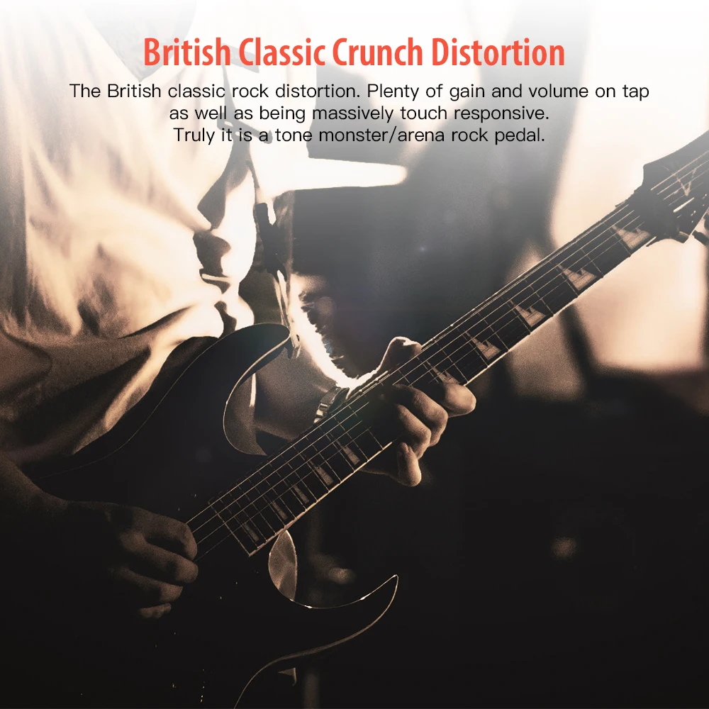 JF-03 CRUNCH DISTORTION British Classic Rock Distortion Pedal from Clean Boost t