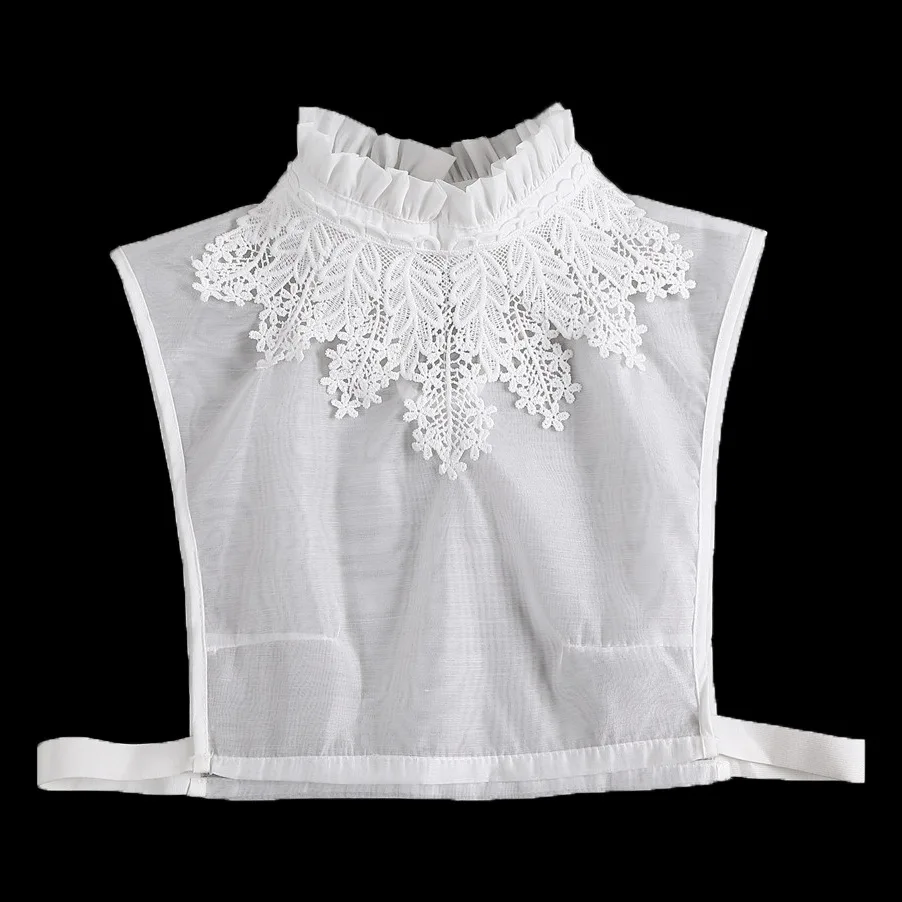 

Sitonjwly Embroidery False Collars for Woman Adjustable Detachable Shirt Fake Collars Blouse Top Half Shirt Decor Accessories
