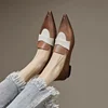 Women Flat Shoes  Pointed Toe  Low-heeled Loafers Fashion Designer Trendy New Soft-soled Elegant Dress High-heeled Shoes 1
