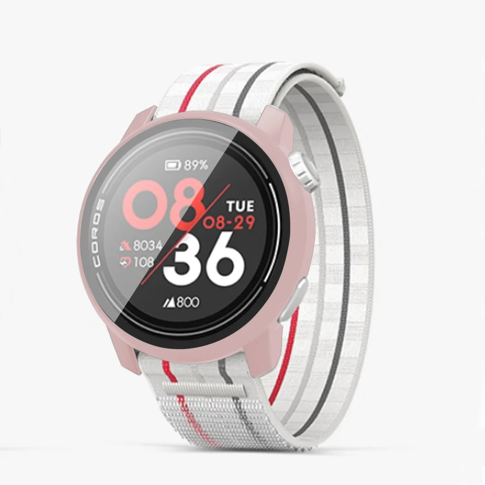 Enhanced Smartwatch Protective Case with Tempered Glass Film