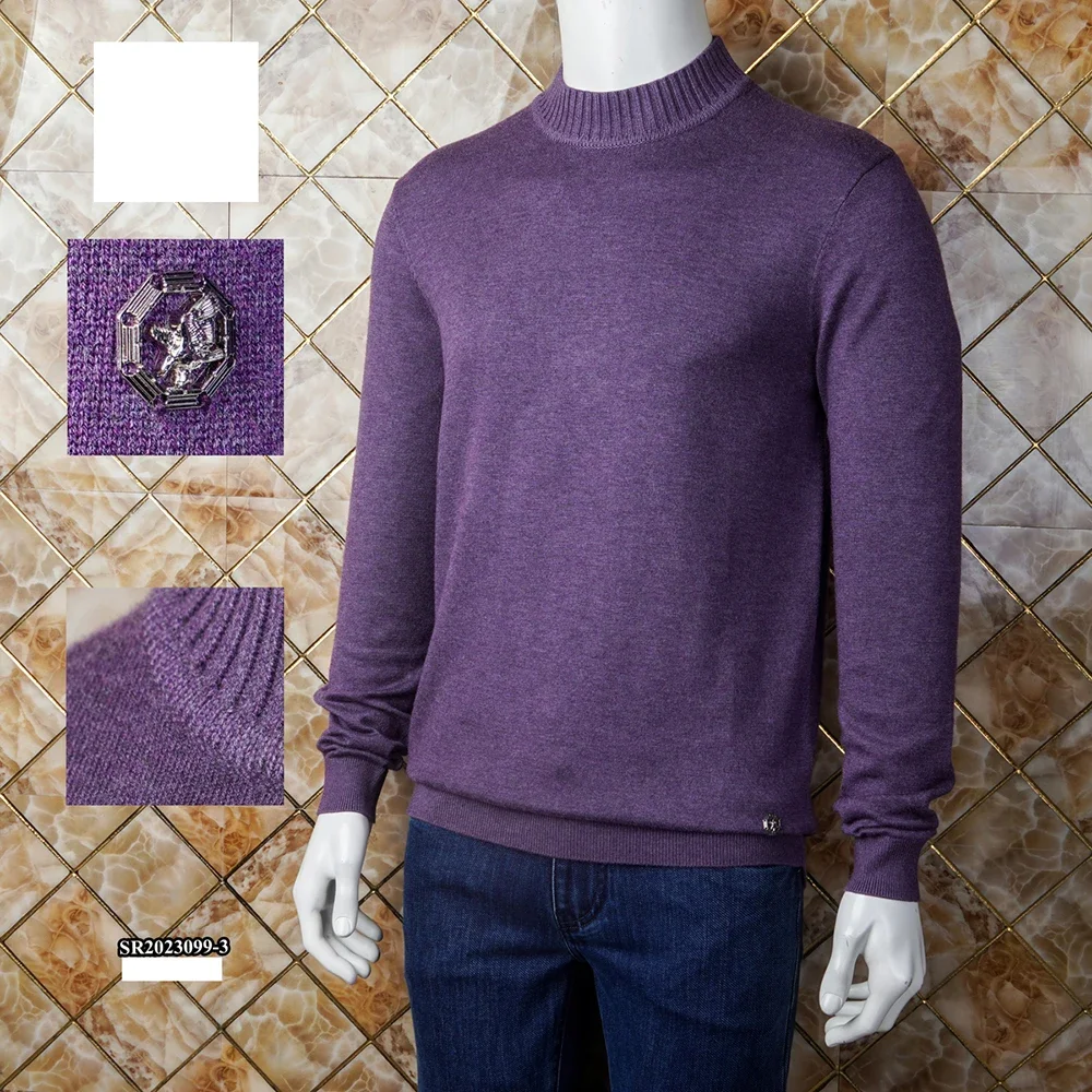 

BILLIONAIRE SIJITONGDA Sweater Cashmere men's 2024 new autumn winter warm comfort embroidery Good quality big size M-5XL