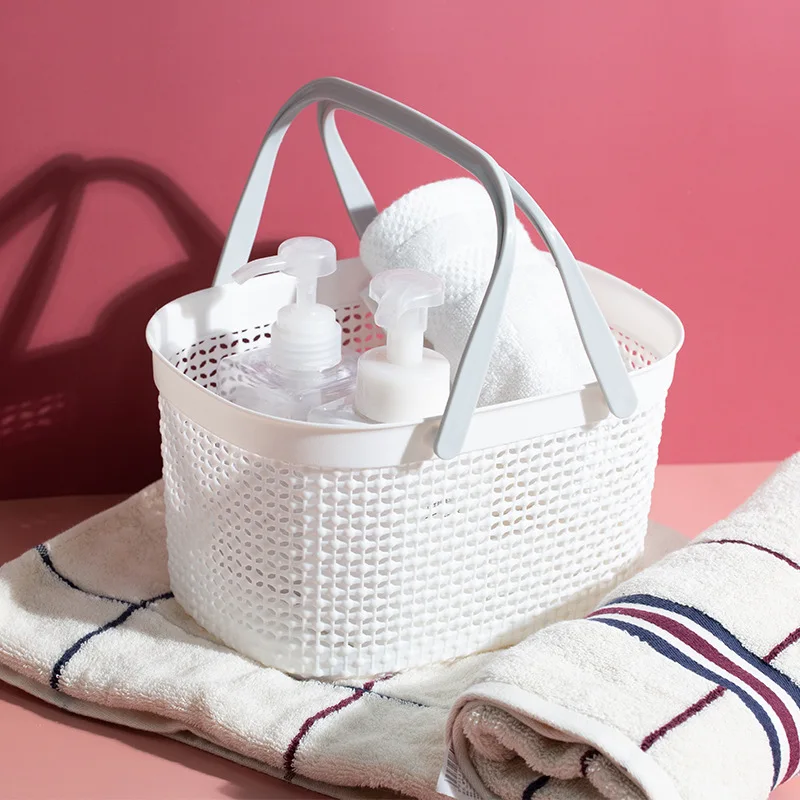 1Pc Portable Shower Caddy Plastic Basket with Handles Organizer Storage Tote for Kitchen Bathroom Cosmetics Hair Supplies