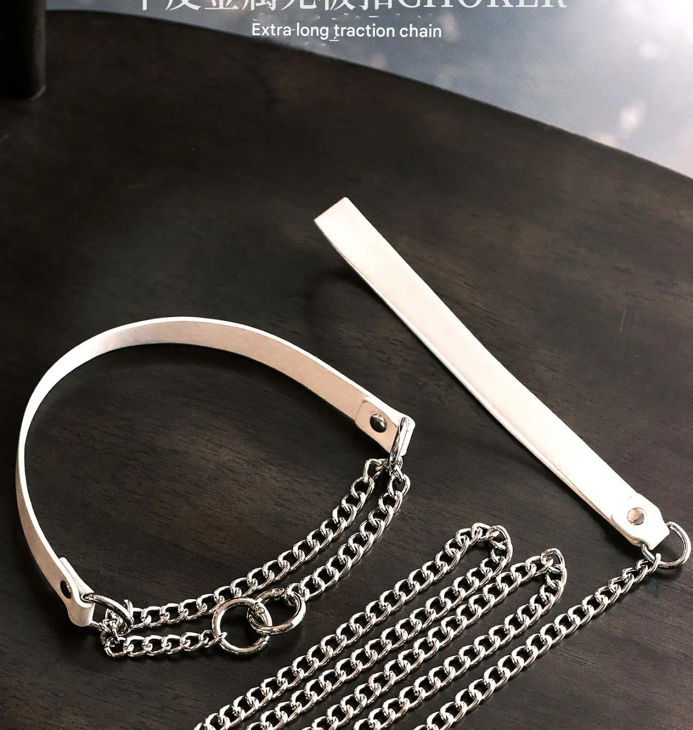 Genuine Leather Choker With Handle For Couples Neck Restraint_voghion.com