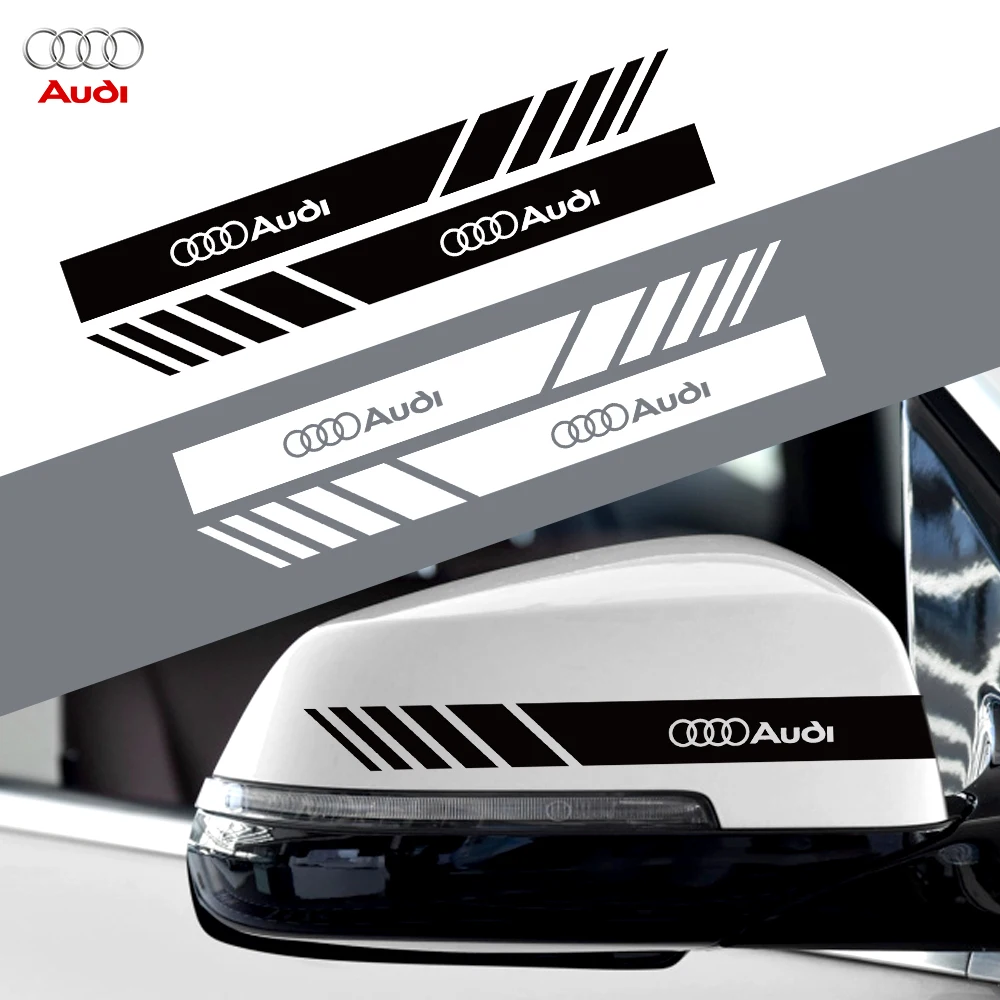 2PCS Car Styling Rearview Mirror Decoration Sticker Vinyl for Audi