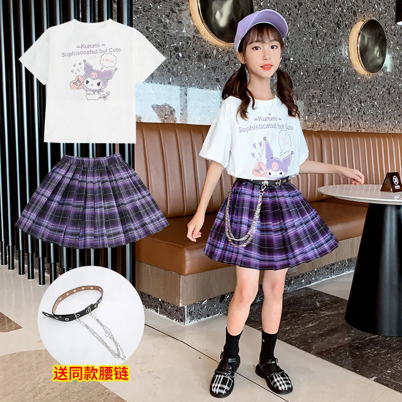 Sanrio Anime Kuromi Summer Cute Girls Princess Dress Kids Clothes Children Birthday Party Dress Easter Tutu Costume Gift