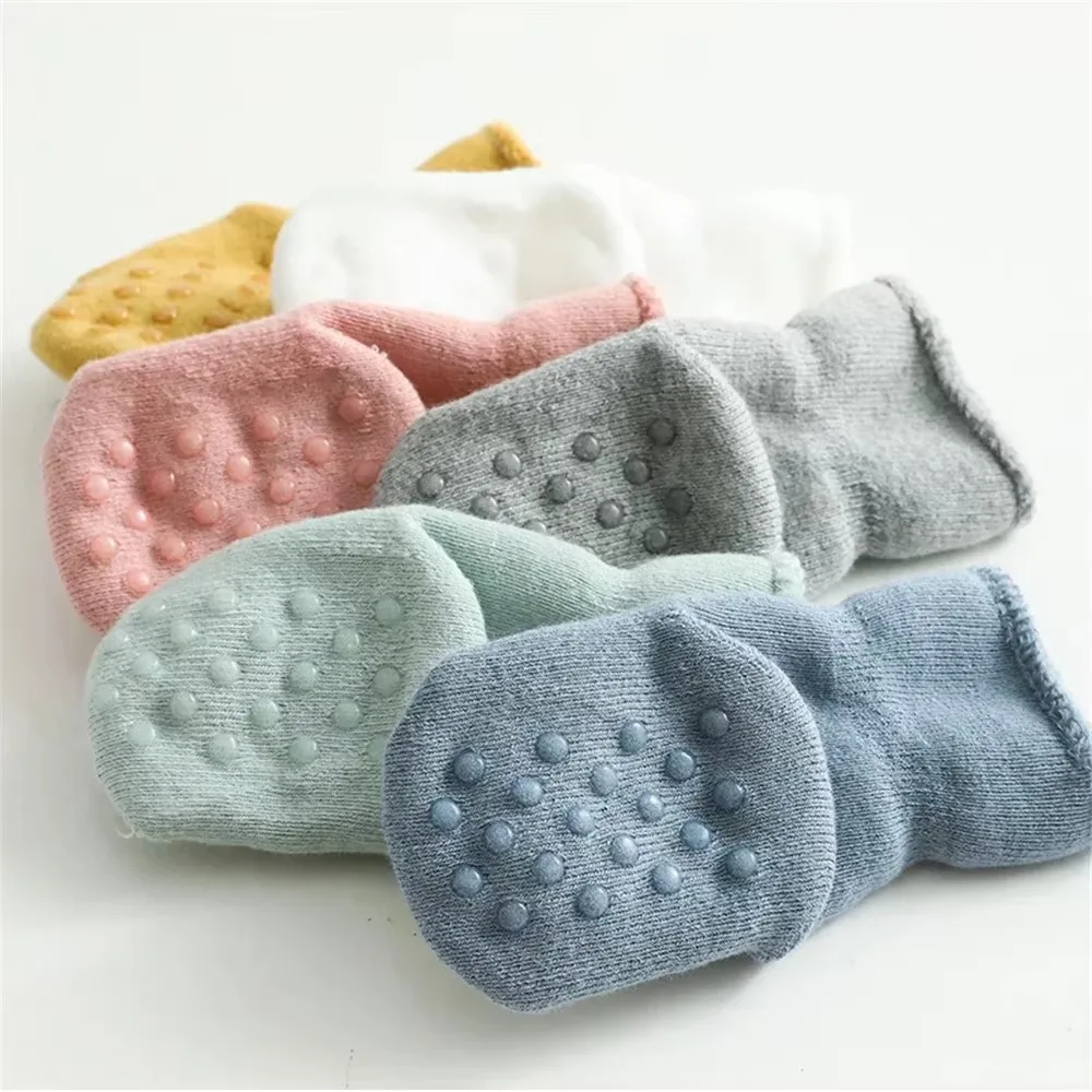 Baby Cartoon Cotton Socks for Newborns Non-slip Toddler Infant Winter Socks Kids Floor for Girls Boys Clothing Xmas cotton socks