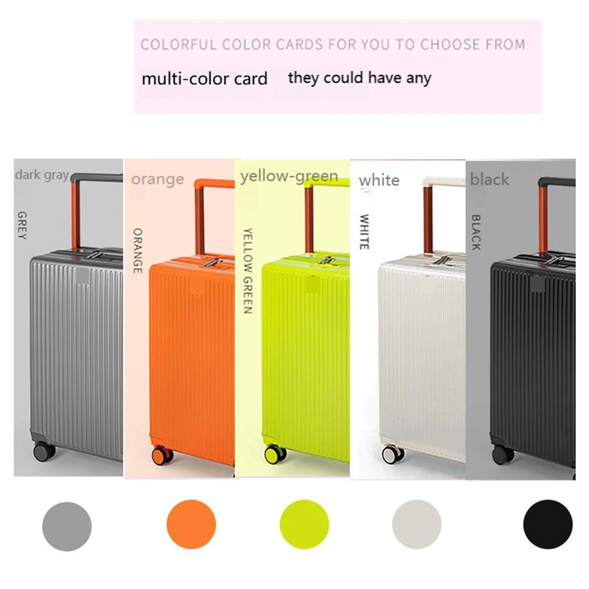 Wide Trolley Explosion-Proof Zipper Suitcase 20inch Boarding Case for Male College Students Large Capacity 24inch Travel Trolley Case for Women