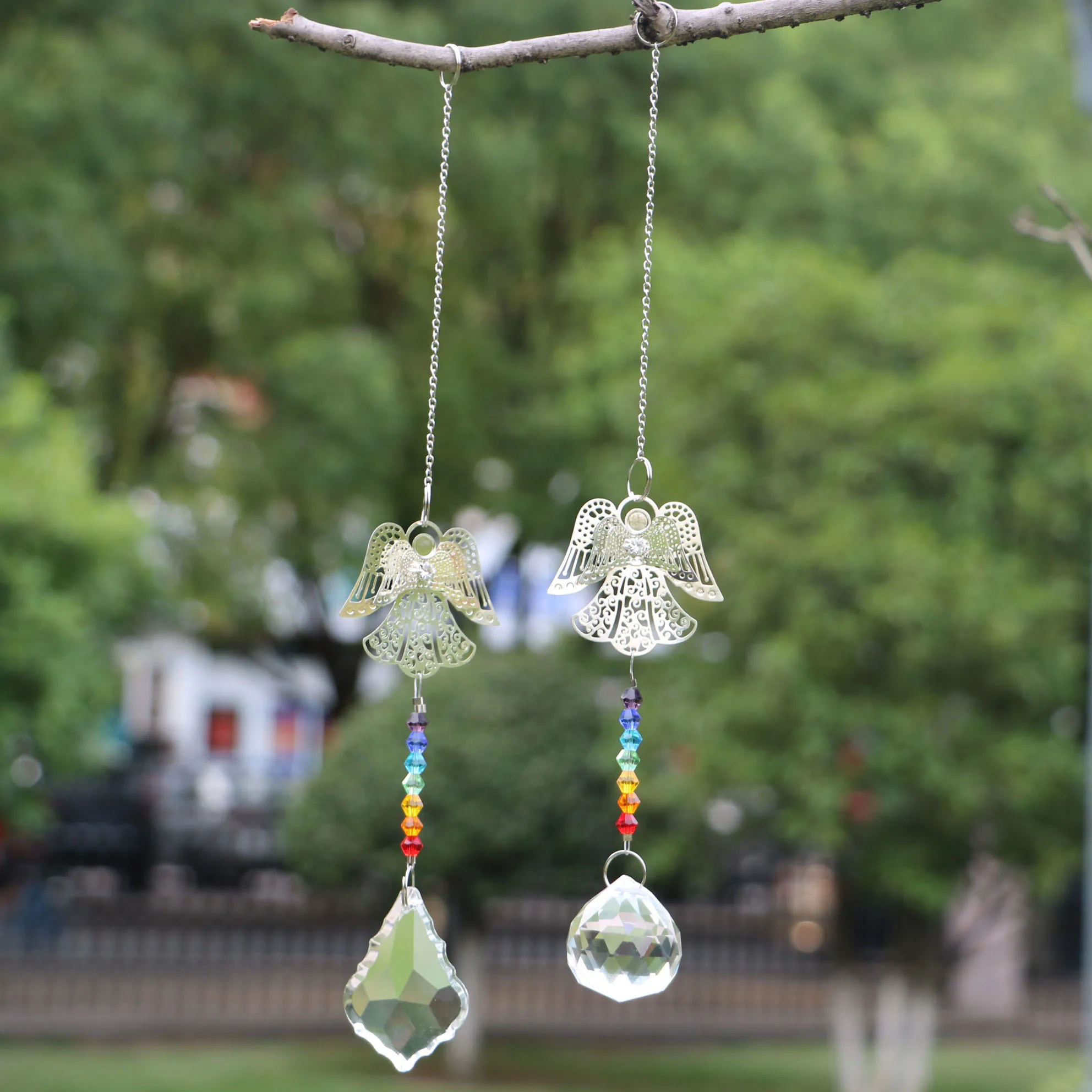 1PCS Suncatcher Rainbow Angel Crystal Bicone Beads Pendants Home Hanging Crystal Decorations