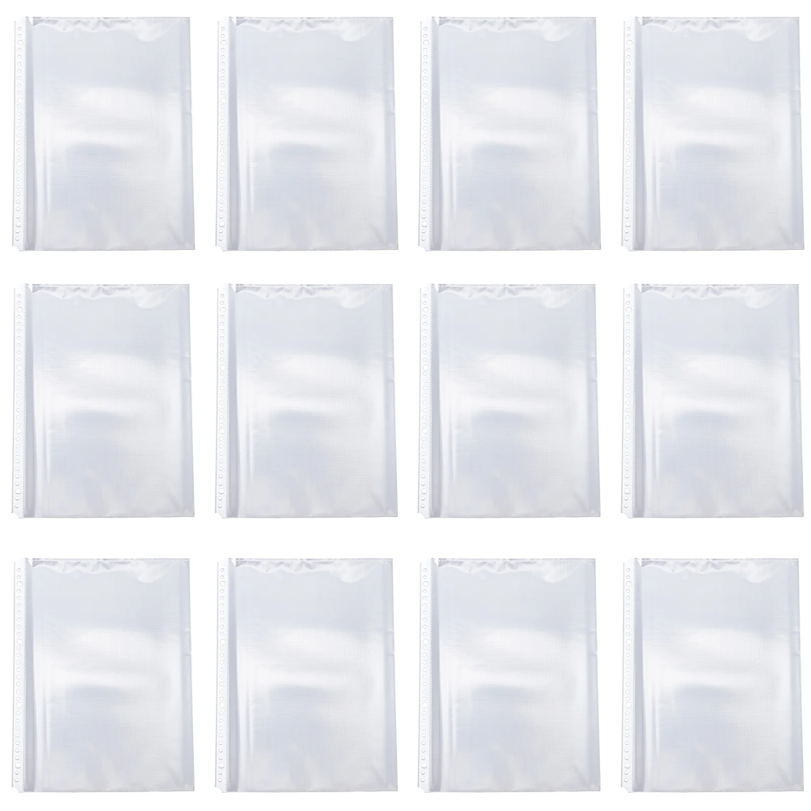100pcs Folder Inner Page Bag Clear A4 30 Holes Sheet Protector For Binder Document Filing Bags Transparent Plastic Pouch Loose