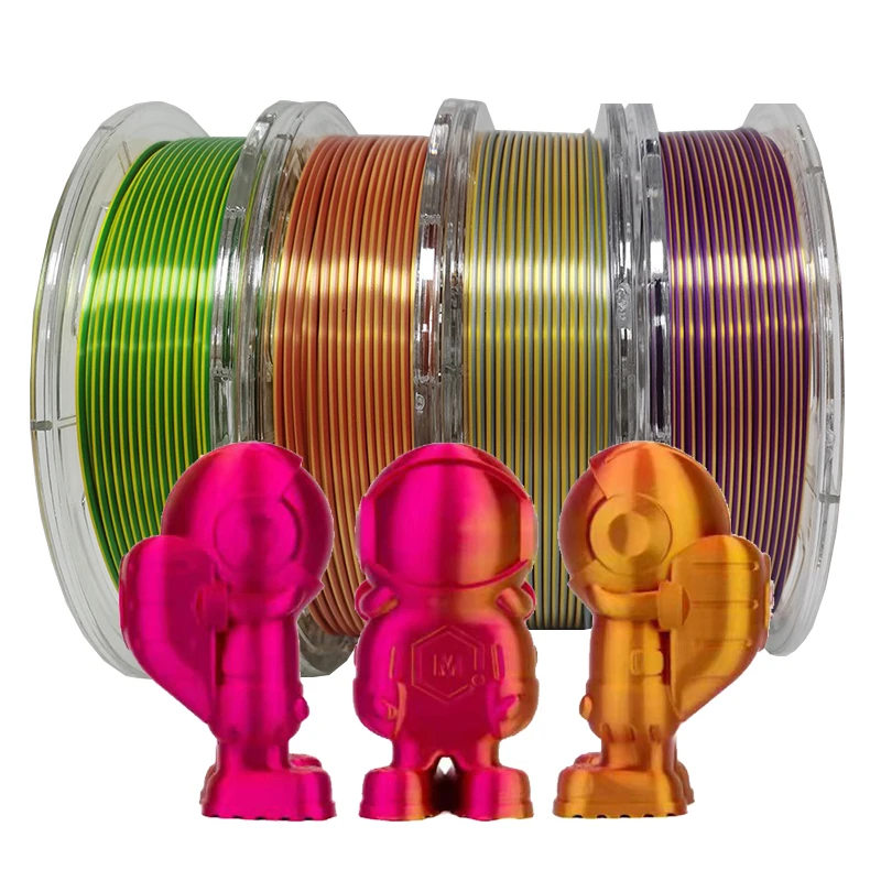 3DSWAY 3D Printer Filament PLA Consumables 1kg 250g 1.75mm Silk Tri-color  Multi-color PLA Rainbow Gradient Material silk