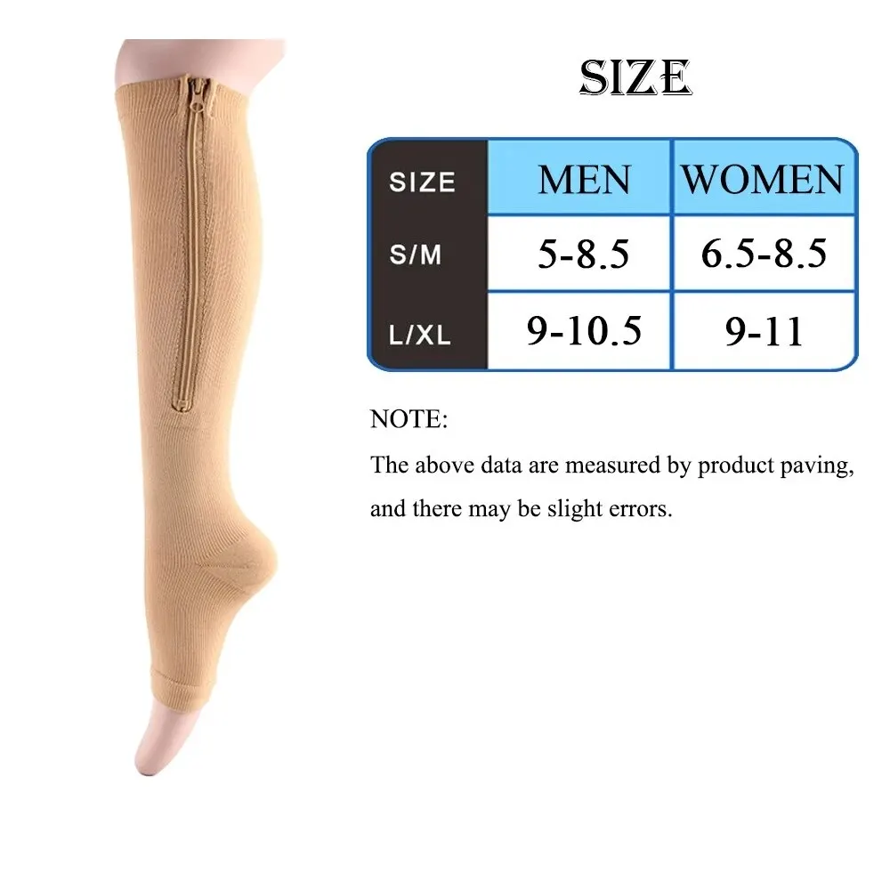 Zippered Open-Toe Compression Socks 6