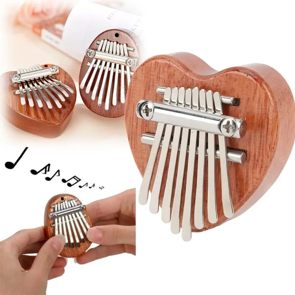 1pc Piano Pendant 8 Key Finger Thumb Piano Adult Beginners Kalimba Marimba Musical Kalimba for Toddler Kid Child Valentines