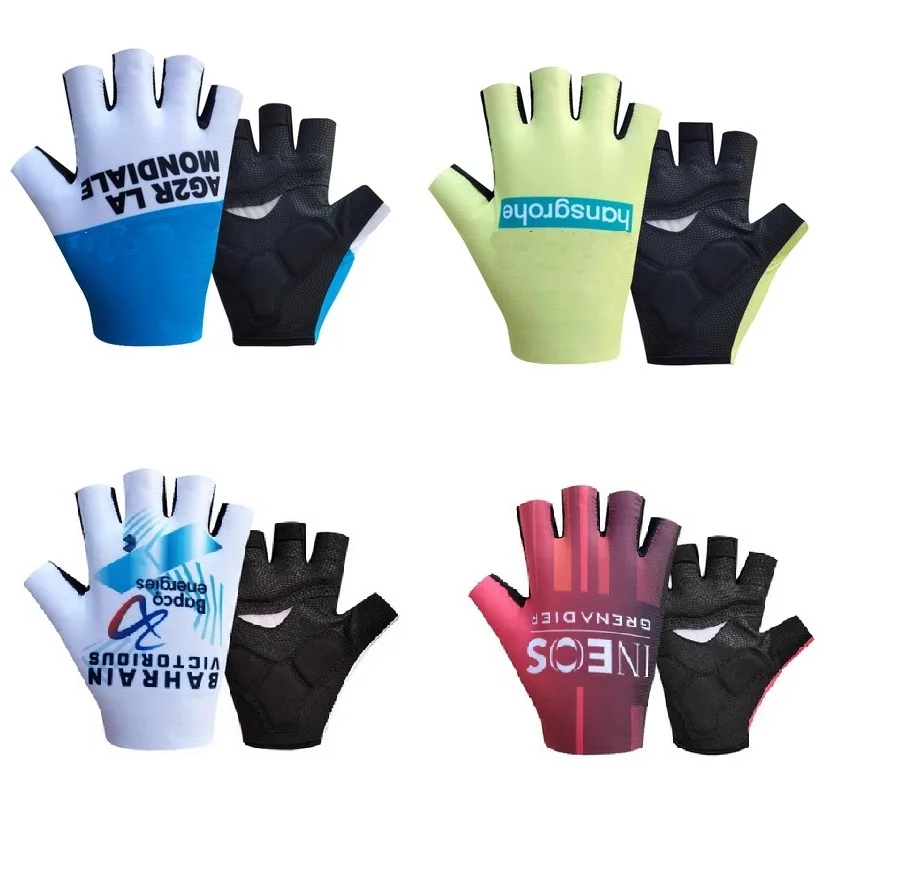 

2024 INEOS GRENADIER BAHRAIN AG2R Team One Pair Half Finger Cycling Gloves MTB Road Mountain Bike Bicycle Gel Gloves