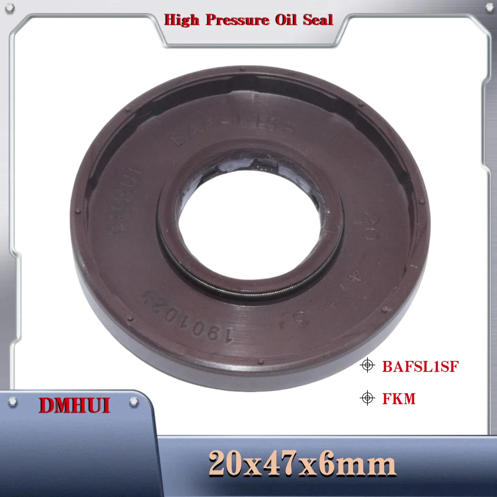 DMHUI, 고압 오일 씰 모델 20×47×6 BAFSL1SF/FKM, 유압 펌프/모터 로터리 샤프트 씰링용 20X47X6