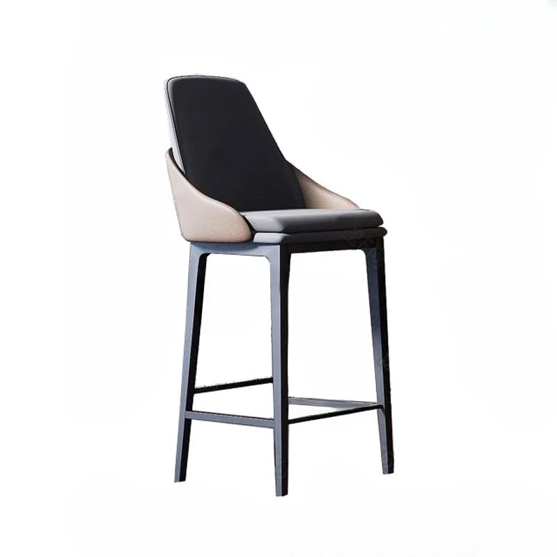 

Customized Bar Chair Solid Wood Bar Chair Simple Modern Leather Household Island Hotel High feet Bar Stool for Kitchen Furniture