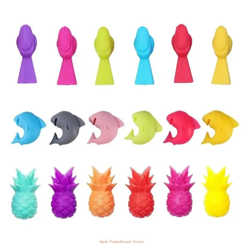 Wine Glass Markers Set of 18 Bird Silicone Drink Glass Identification Cup Labels, Signs