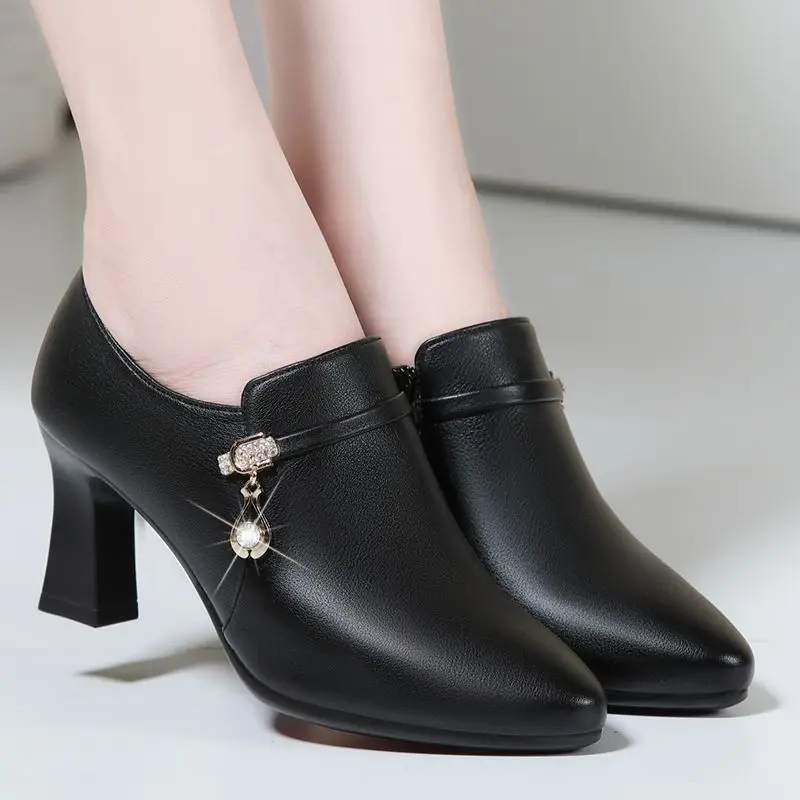 

босоножки на каблуке летняя обувь женская обувь женская летняя полуботинки женские женские лоферы мюли на каблуке Женские туфли-лодочки на высоком каблуке, демисезонные элегантные однотонные Нескользящие туфли-лодочки