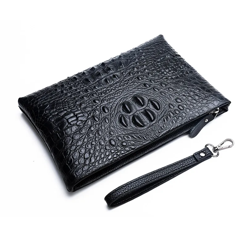 Men's hand bag Alligator Pattern large capacity casual hand-held bag with leather cover layer, letter package, file grab sac