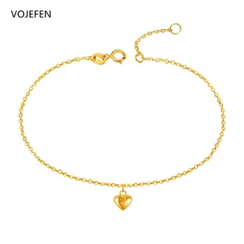 VOJEFEN 18K O Chains Bracelet/Anklet Jewelry for Womens/Men Original Luxury AU750 Real Gold Personalized Jewelry Certificate